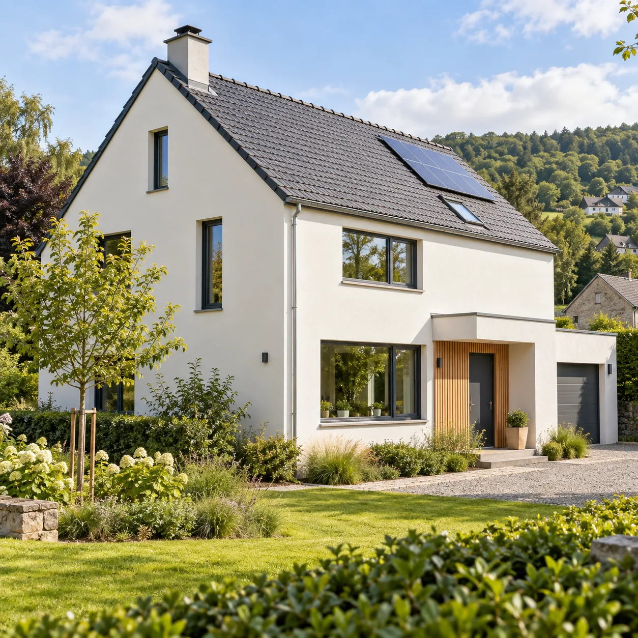 Maison rénovée et isolée entourée de verdure